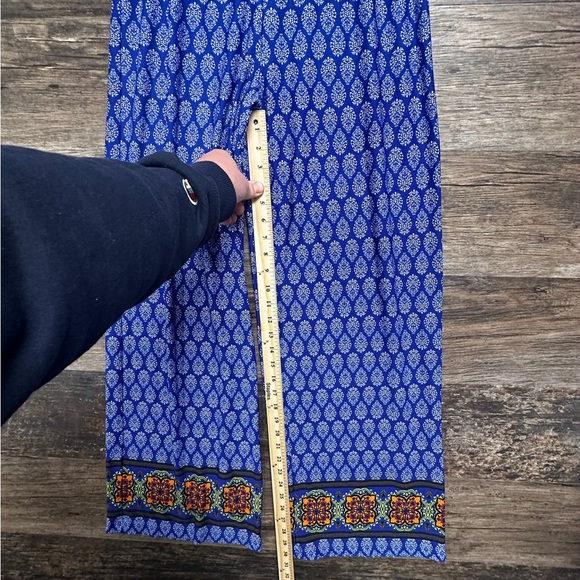 Sharagano Blue Wide Leg Pants with Geometric Print - Picture 5 of 8